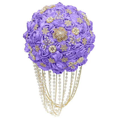 Kyunovia Customized Best Quality Ivory Brooch Bouquet Wedding Bouquet de mariage Wedding Bouquets Pearl Flowers buque de noiva