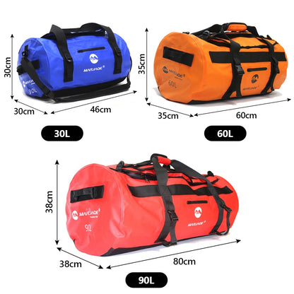 30L 60L 90L Kayaking Bag Waterproof Bag Dry Saddle Luggage Storage Beach Rafting Travel Camping Swimming Bags Drifting Bag X499A