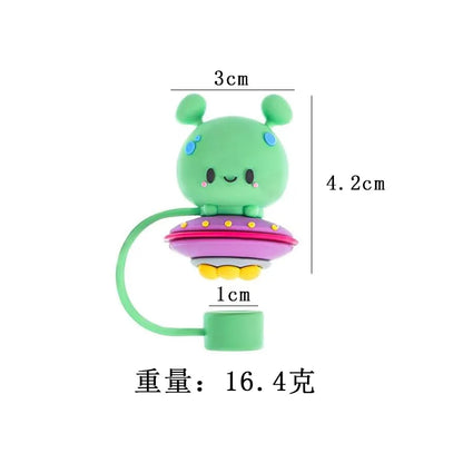 1PC Silicone Sealing Straw Plug Reusable Drinking Dust Cap Cartoon Plugs Tips Cover Suit Kitchen Cup DIY Accessories