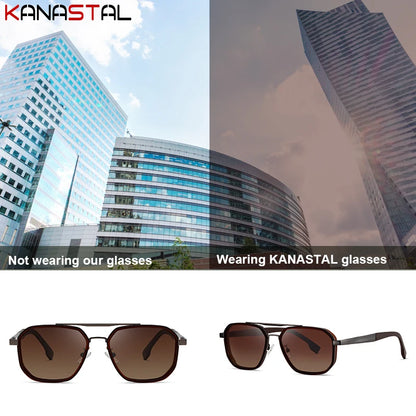 Men Polarized Sunglasses UV400 Sun Glasses Women Metal Eyeglasses Frame Outdoor Fishing Cycling Goggles Anti Glare Shade Eyewear