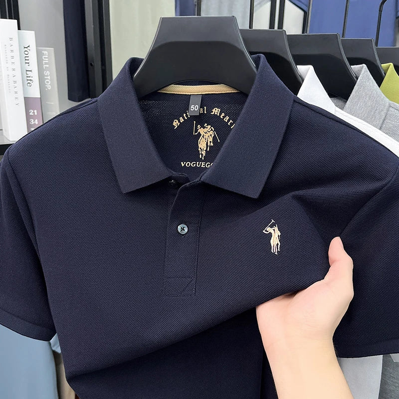 High end 100%cotton short sleeve polo shirt men's fashion luxury brand Paul embroidery top summer breathable casual golf T-shirt