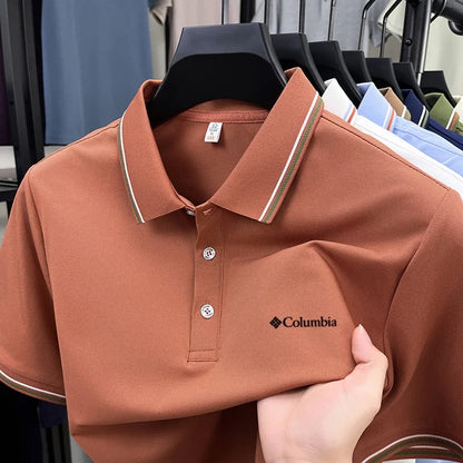 Summer men's new lapel short sleeved polo shirt high-end design brand letter printed casual comfortable T-shirt top
