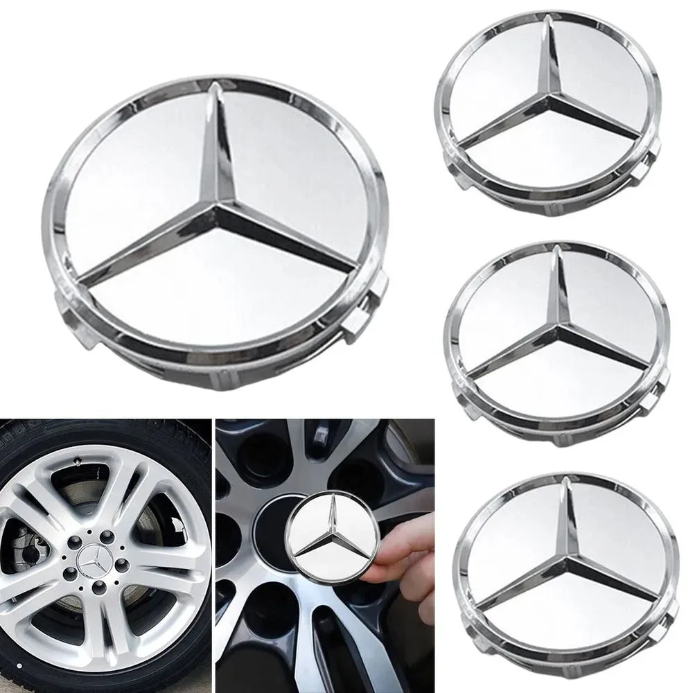 4pcs 75mm Car Wheel Center Hub Caps Cover For Mercedes Benz AMG A B G R Class GLA GLK W176  W108 W168 W204 W251 W463 Accessories