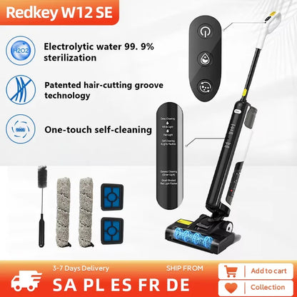 Redkey W12 SE Wireless Wet Dry Vacuum Cleaner Multi-Surface Smart Cordless Mop Floor Washer Handheld Household Self-Cleaning