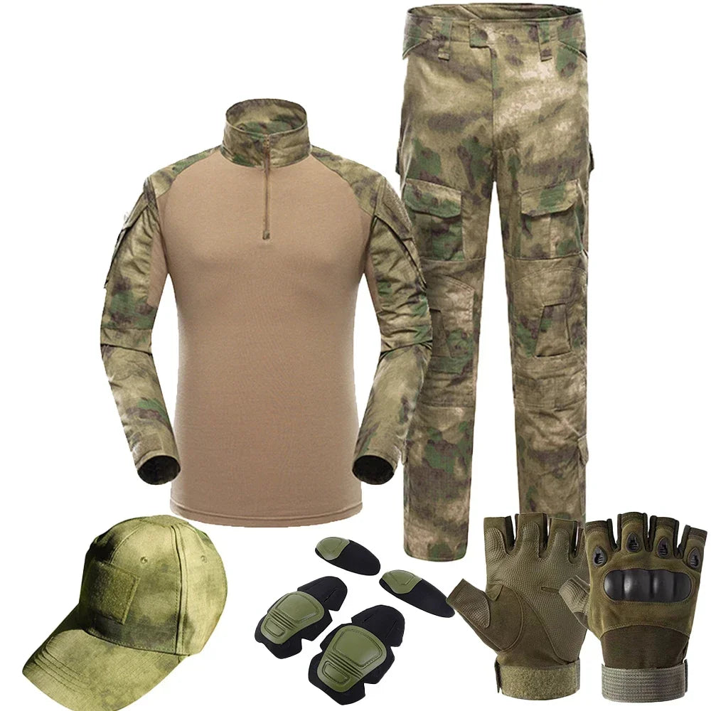 Tactical Uniform Milit Outdoor Camouflage Suit Combat Shirts Pants Men Fishing Trainning Airsoft Paintball Hunting Clothes Sets