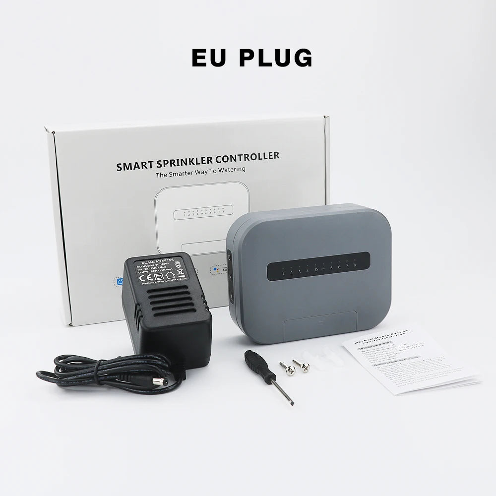6 /8 Station Tuya WiFi Indoor Smart Sprinkler Controller Irrigation System Remote Control by Phone Works with Smartlife EU Plug