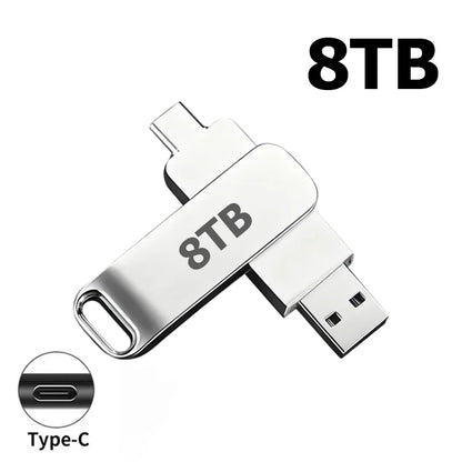 16TB USB 3.3 Flash Drive Metal High-Speed Pen Drive 8TB 4TB Waterproof Type-C USB Pen Drive For Computer Storage Devices