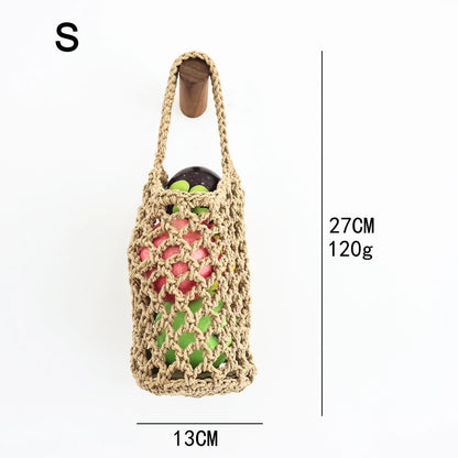 Wall-mounted Vegetable Basket Fruit Sundry Basket Natural Wicker Weave Storage Basket Kitchen Storage Home Decoration Organizer