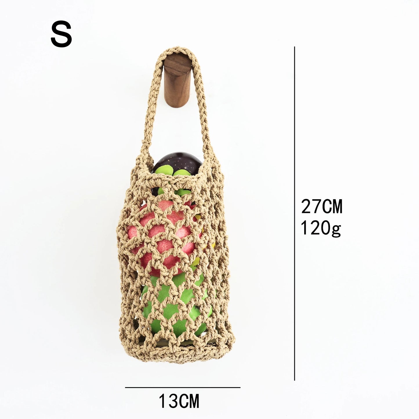 Wall-mounted Vegetable Basket Fruit Sundry Basket Natural Wicker Weave Storage Basket Kitchen Storage Home Decoration Organizer