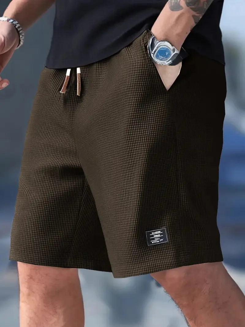 Men's Summer Casual Sports Shorts Plaid Checkered Loose Knee Length Shorts American Fashion Sports Street Shorts