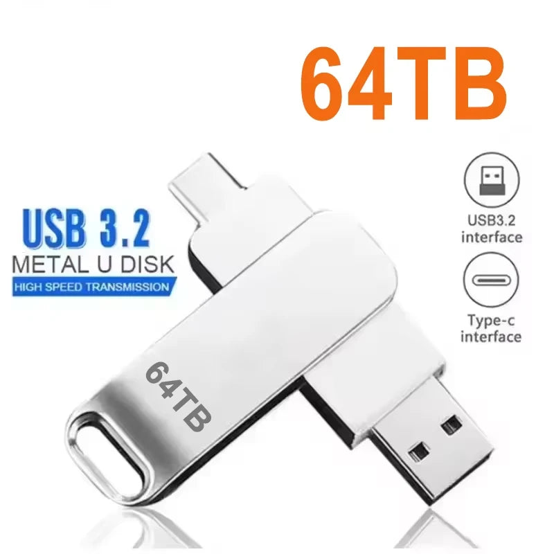 NEW 16TB USB 3.2 Flash Drives High Speed Transfer Metal Pendrive Memory Card Pendrive Flash Disk Memoria Waterproof Stick 2026