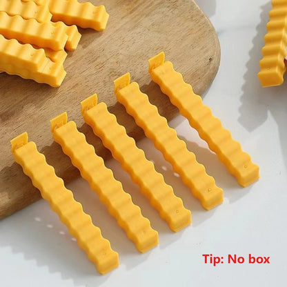 5/12PCS French Fry Shaped Sealing Clip - For Snack Sealing, Food Clips, Plastic Bag Seasoning Sealing StripsWall mounted