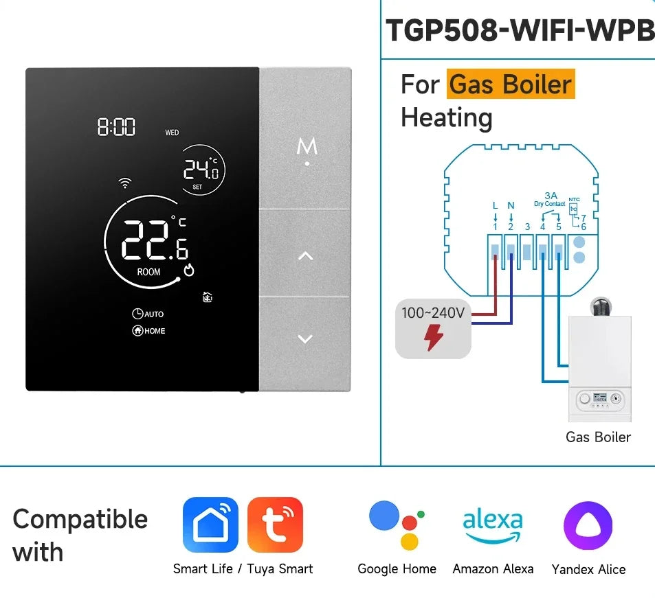 WiFi Thermostat Tuya Smart Home Thermoregulator For Boiler/Electric/Underfloor Heating Temperature Controller Alice Alexa Google
