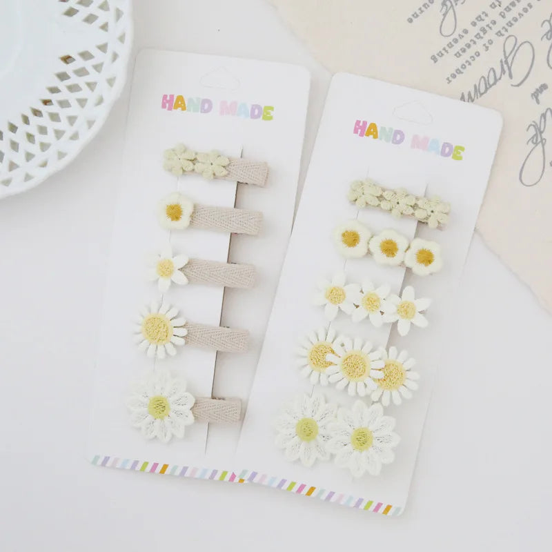 Handmade Headwear, 5Pcs/Lot Children's Hair Clips, Baby Hair Accessories, Full coverage fabric hair Clip Bows for Girls