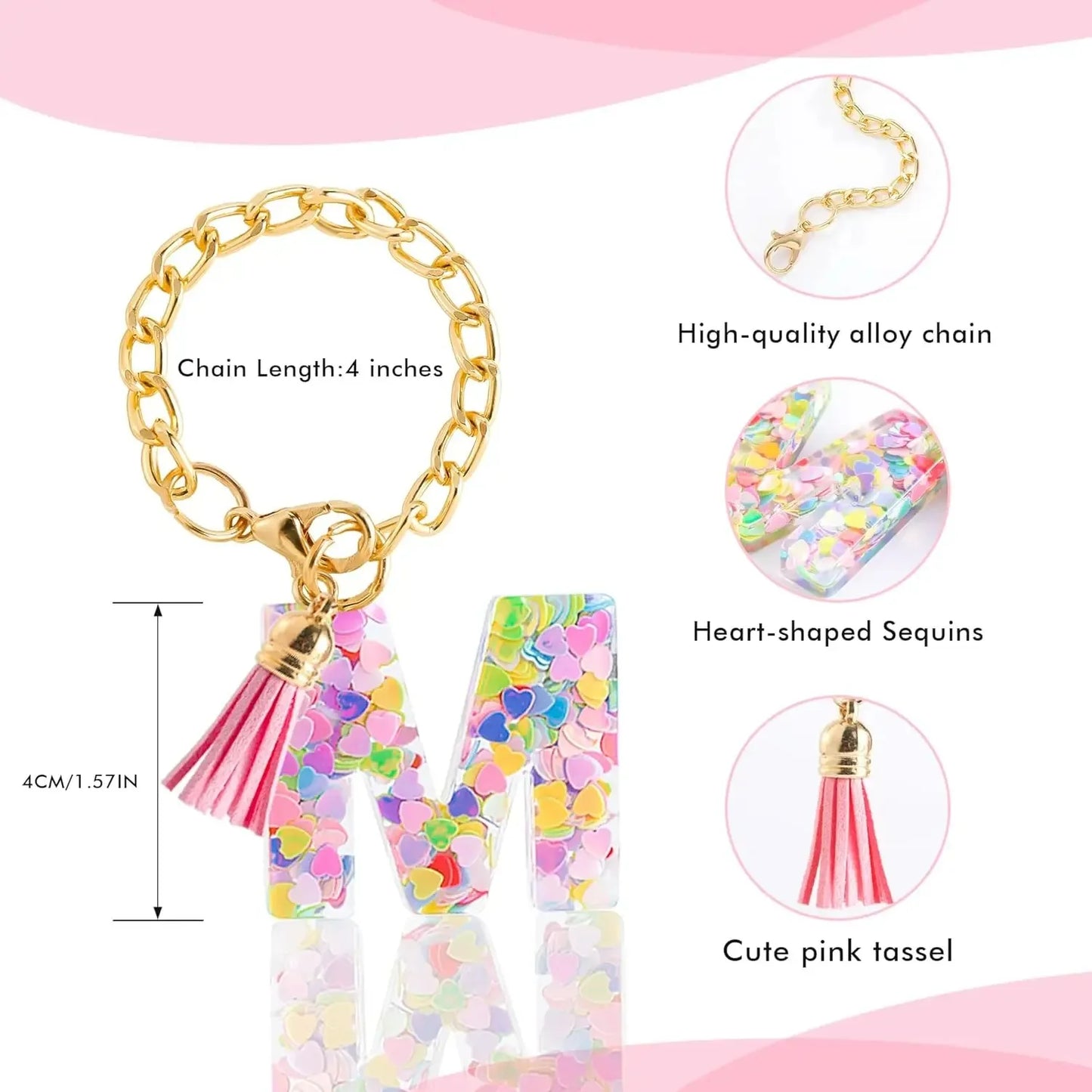 Letter Charm Accessories for Stanley Cup 1 PCS Cute Initial Keychain Handle Charm for Stanley Tumbler for Women Girls