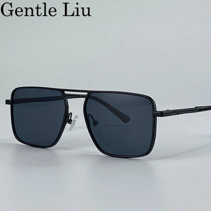 Oversized Square Punk Sunglasses Men 2026 Luxury Brand Retro Double Beam Sun Glasses For Male Steampunk Driving Eyewear UV400