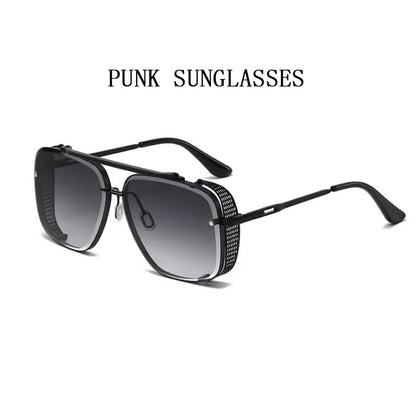 Vintage Steampunk Sunglasses Men Punk Oversized  Sunglasses Women Trendy Retro Square Gafas De Sol Hombre Lunette Soleil Femme