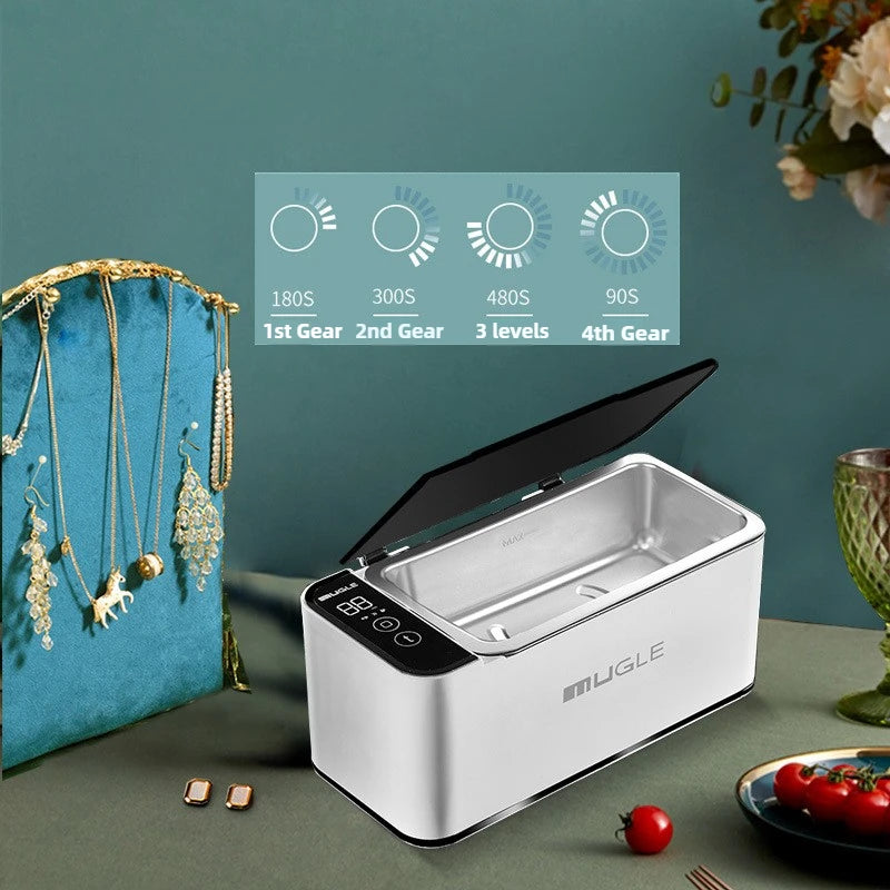 500ML Ultrasonic Household Cleaning Machine High-Frequency Vibration Multifunctional Tool for Glasses Jewelry Deep Clean