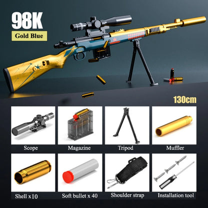 Awm Soft Bullet Toy Gun Manually Loaded Can Be Fired Combat Sniper Rifle Outdoor Games CS Fighting for Adults Boys Gift