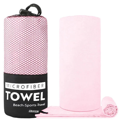 Soft Solid Color Microfiber Towels Quick-Drying Fitness Swimming Pool Lightweight Travel Outdoor Sports Towel Sets