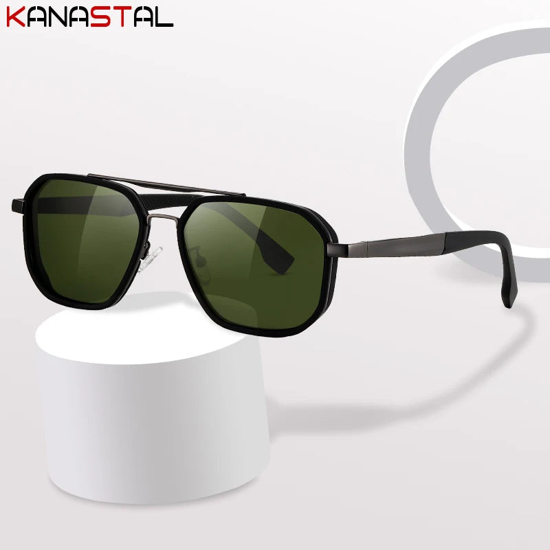 Men Polarized Sunglasses UV400 Sun Glasses Women Metal Eyeglasses Frame Outdoor Fishing Cycling Goggles Anti Glare Shade Eyewear