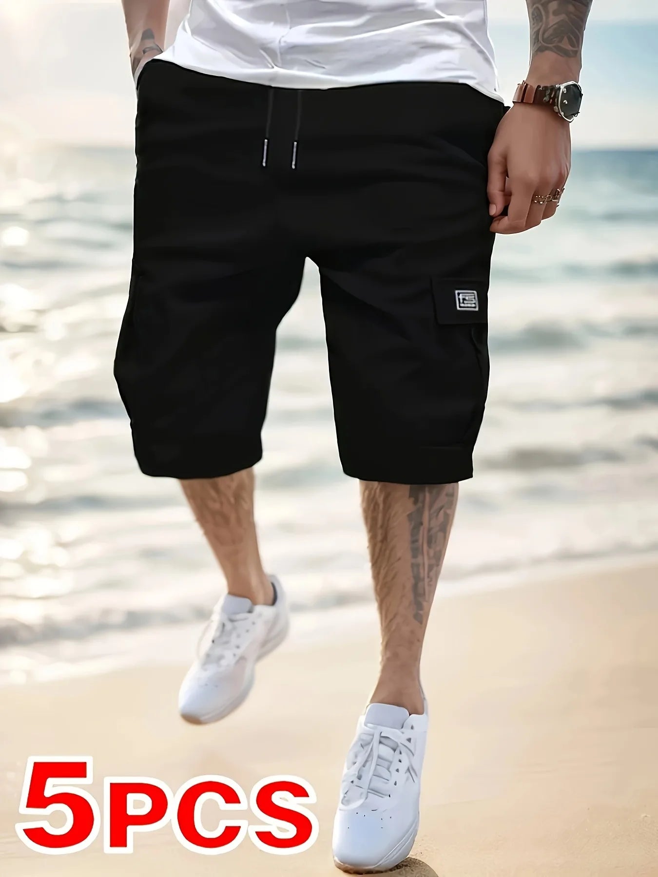 5-Pack Men's Work Shorts with Multi-Pocket Design, Durable Fabric, Stylish and Versatile