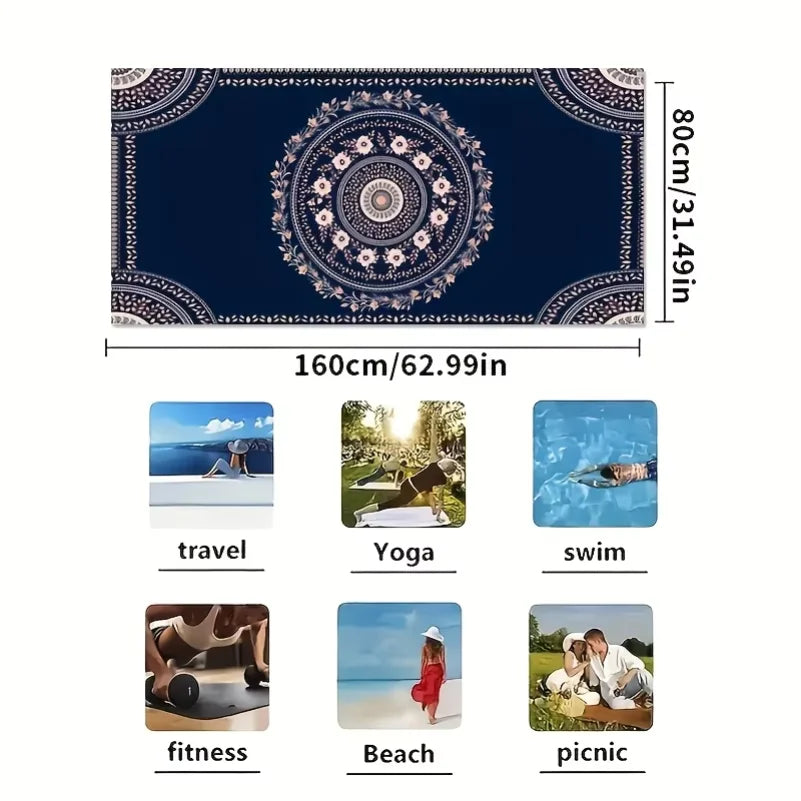 Microfiber Beach Towel 90x180cm 80x160cm, Quick Dry Lightweight Large Bath Towel for Swimming, Yoga, Travel, Gym