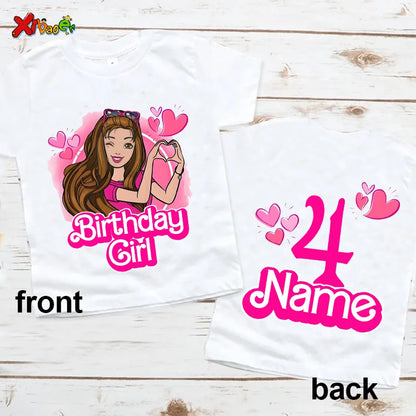 6th Birthday Girl Shirt Matching Outfits T Shirts Party Kids Shirts Dolls Girls Clothes Shirts 7th Birthday Custom Name T Shirt