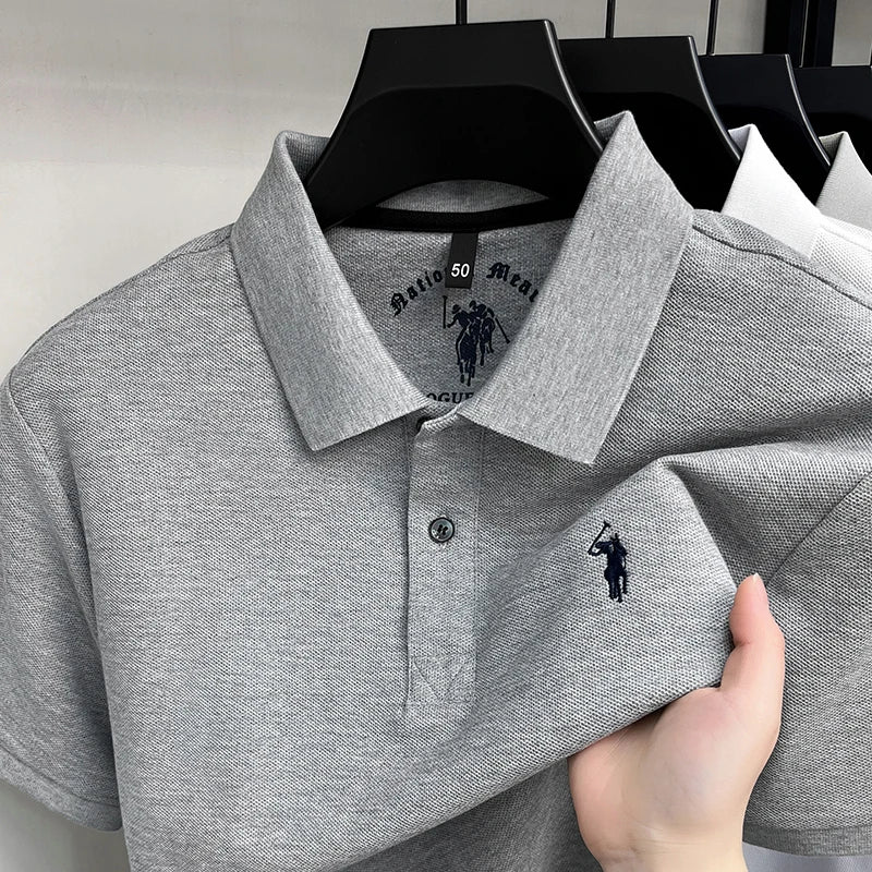 High end 100%cotton short sleeve polo shirt men's fashion luxury brand Paul embroidery top summer breathable casual golf T-shirt