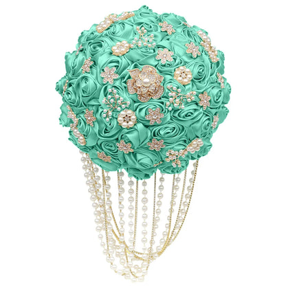 Kyunovia Customized Best Quality Ivory Brooch Bouquet Wedding Bouquet de mariage Wedding Bouquets Pearl Flowers buque de noiva