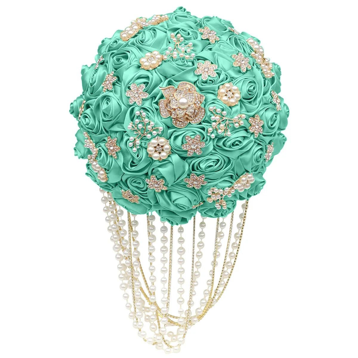 Kyunovia Customized Best Quality Ivory Brooch Bouquet Wedding Bouquet de mariage Wedding Bouquets Pearl Flowers buque de noiva
