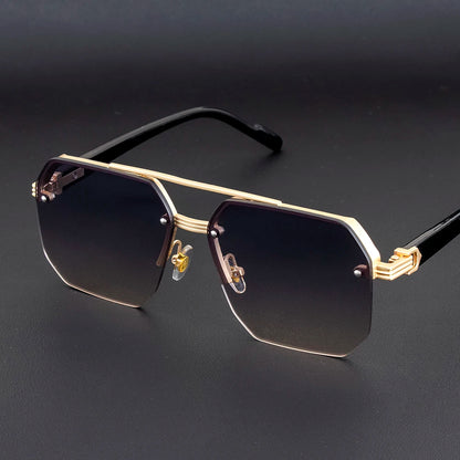 2025 New Large  Half Frame Ink Mirror men Driving Dedicated Fashion Trend UV Protection High-end  Gradually Changing Color