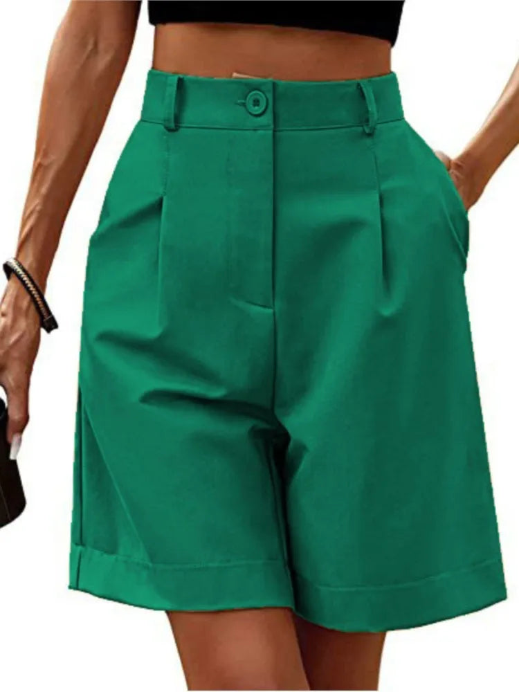 Summer Thin High-waisted Loose Slimming Straight Casual Breathable Wide-leg Five-point Pants Women's Street Trend Shorts