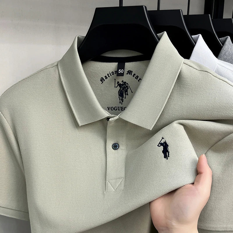 High end 100%cotton short sleeve polo shirt men's fashion luxury brand Paul embroidery top summer breathable casual golf T-shirt