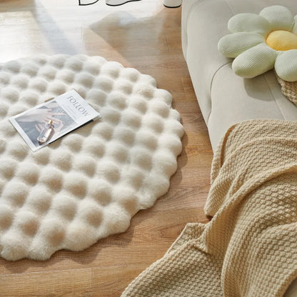 Imitation Rabbit Fur Rug Fluffy Soft Carpet Round Sofa Area Rug Comfortable Floor Mats Living Room Decoration Home Accessories