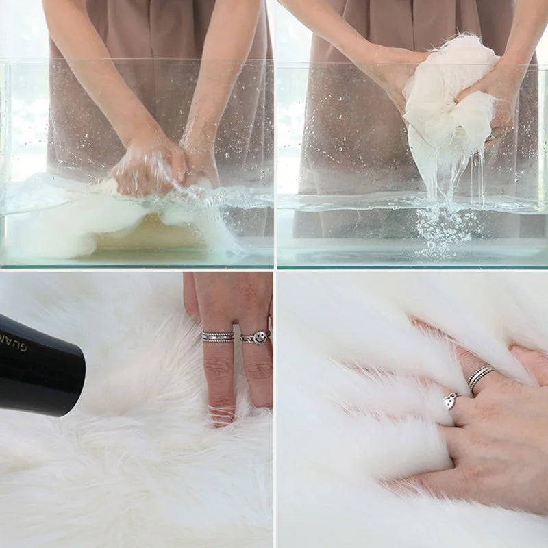 Imitation Sheepskin Carpet Fluffy Plush Rugs Kids Luxury Fur Bedroom Bedside Carpet Living Room Sofa Area Rug Faux Wool Carpet