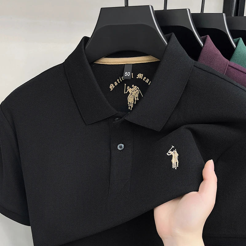 High end 100%cotton short sleeve polo shirt men's fashion luxury brand Paul embroidery top summer breathable casual golf T-shirt