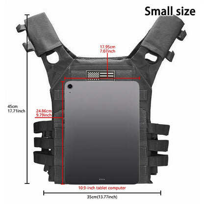 MOLLE outdoor training vest (including US flag emblem) with convenient expansion, lightweight and multifunctional JPC vest