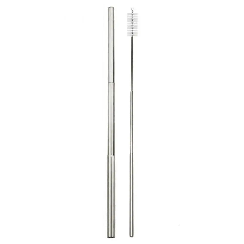 Stainless Steel Reusable Collapsible Straw Foldable Portable Metal Straw with Case with Cleaning Brush Telescopic Straw Travel