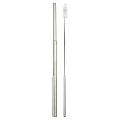 Stainless Steel Reusable Collapsible Straw Foldable Portable Metal Straw with Case with Cleaning Brush Telescopic Straw Travel