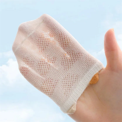 4Pairs/Set Cotton Breathable Children Socks Spring Summer Thin Baby Mesh Short Sock Boys Girls Cute Cartoon Non-slip Floor Socks