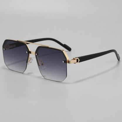 2025 New Large  Half Frame Ink Mirror men Driving Dedicated Fashion Trend UV Protection High-end  Gradually Changing Color