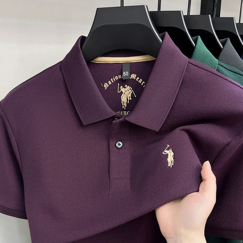 High end 100%cotton short sleeve polo shirt men's fashion luxury brand Paul embroidery top summer breathable casual golf T-shirt