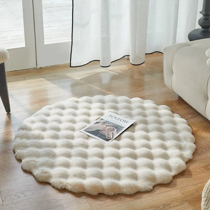 Imitation Rabbit Fur Rug Fluffy Soft Carpet Round Sofa Area Rug Comfortable Floor Mats Living Room Decoration Home Accessories