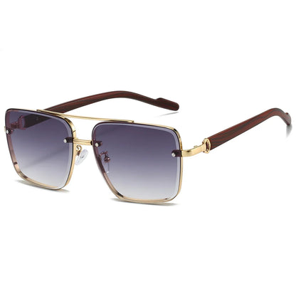 Fashion Retro Square Metal Shades Women's Original Brand Design Driving Sunglasses New Double Bridge Pilot Sun Glasses