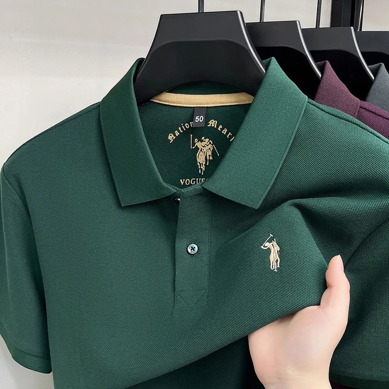 High end 100%cotton short sleeve polo shirt men's fashion luxury brand Paul embroidery top summer breathable casual golf T-shirt