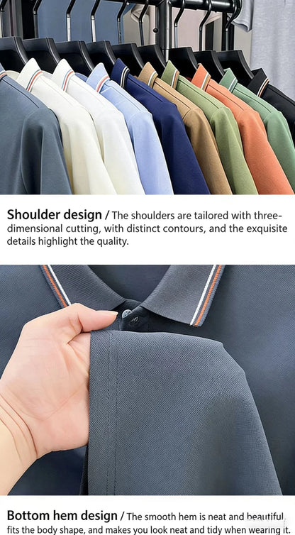Summer men's new lapel short sleeved polo shirt high-end design brand letter printed casual comfortable T-shirt top
