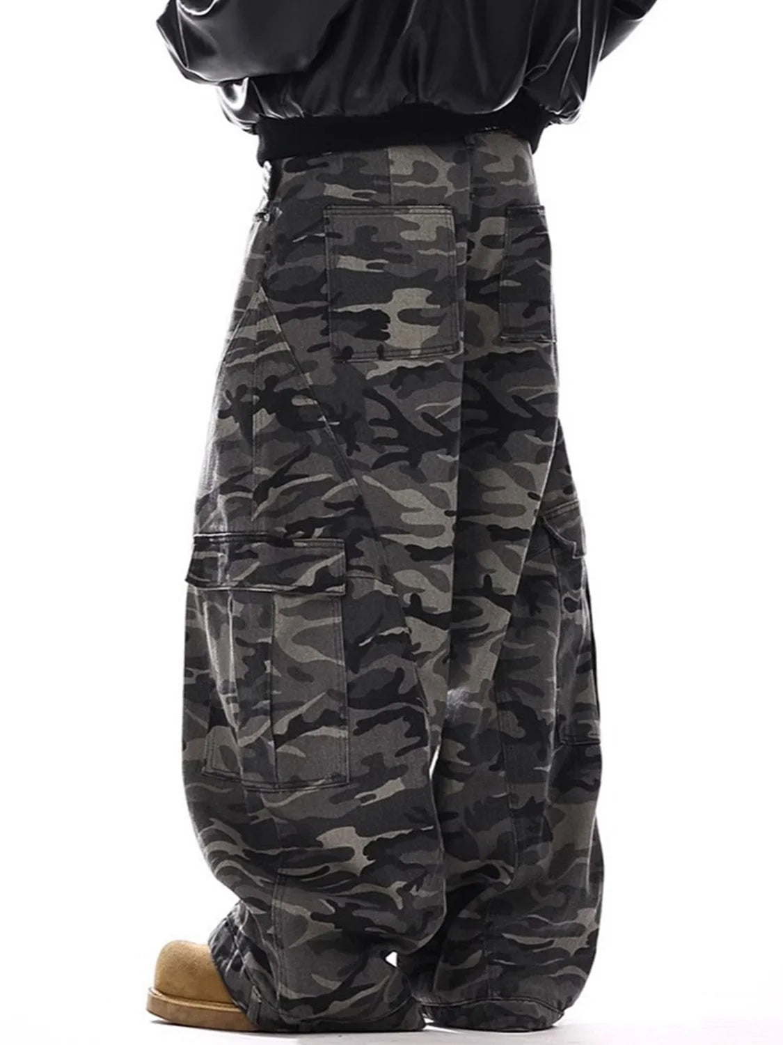 Camo Men's Baggy Jeans American Style Y2K Denim Pants Wide Leg Office-to-Street Trousers Outdoor Streetwear Hip-Hop Pants
