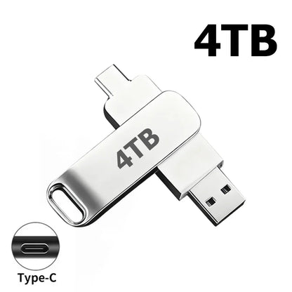 16TB USB 3.3 Flash Drive Metal High-Speed Pen Drive 8TB 4TB Waterproof Type-C USB Pen Drive For Computer Storage Devices