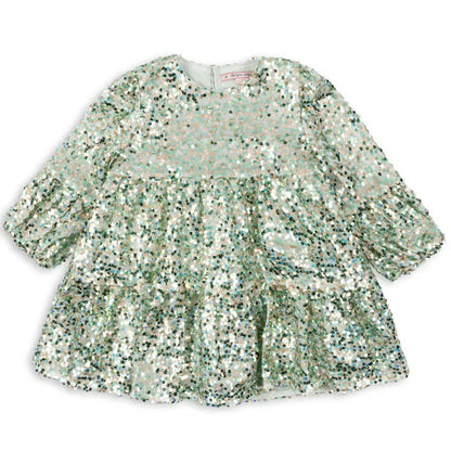 2024 KS Baby Girls Star Sequins Dress Kids Clothes Girls Mesh Princess Dresses Children Casual Skirts Christmas Party Vestidos